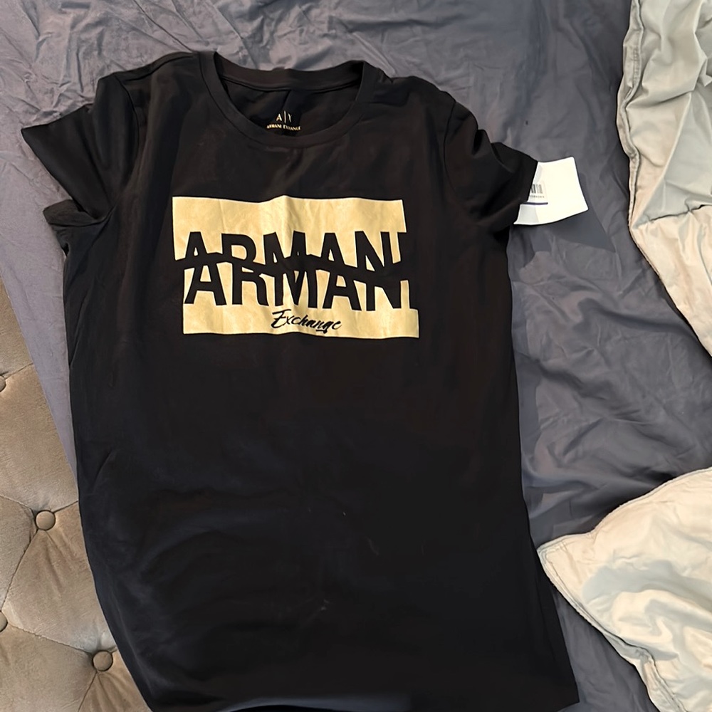 Brand new women’s Navy Blue and Gold Armani Exchange t shirt